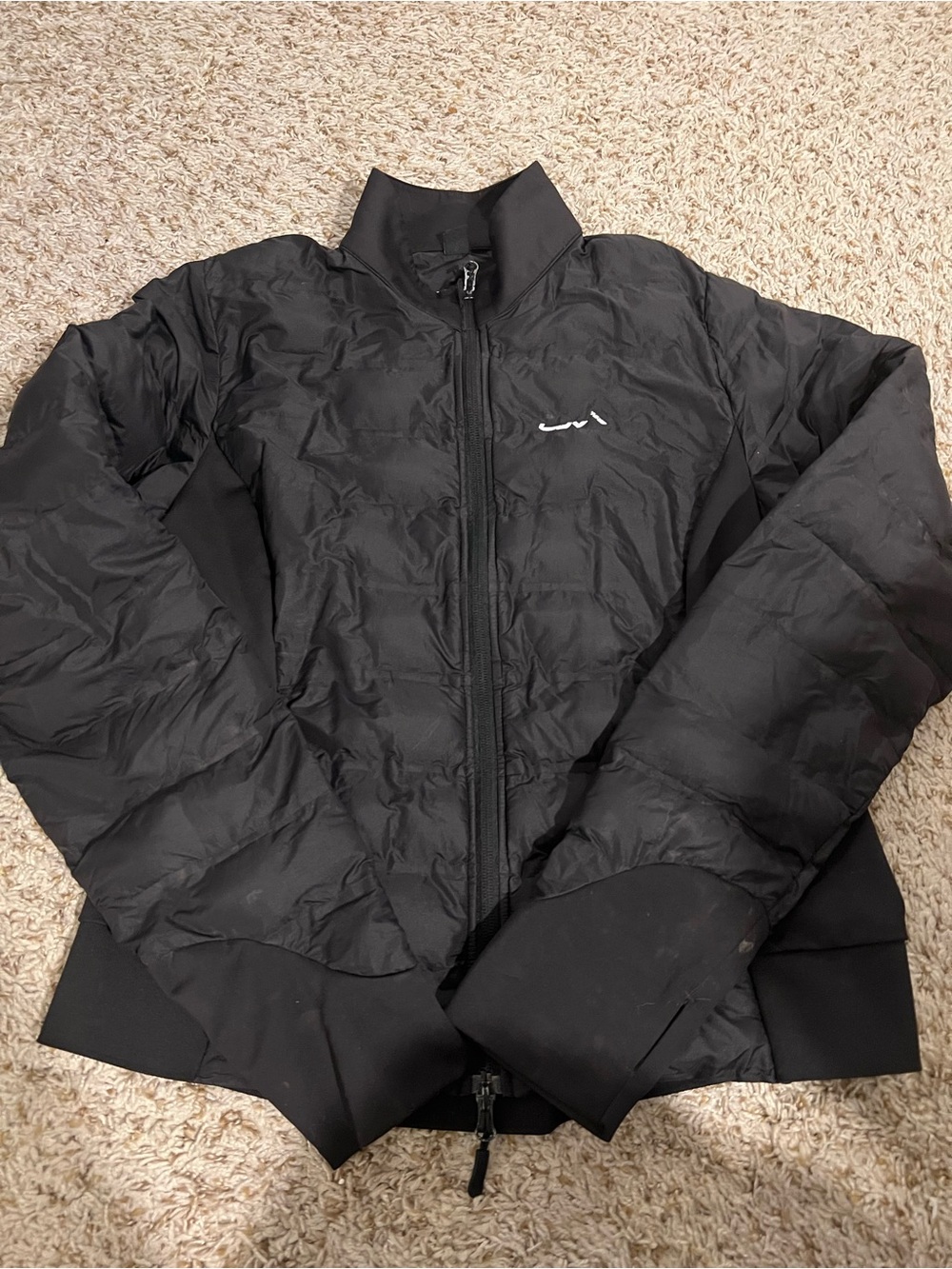 Vertigo BVX Roxy light quilted black coat size 14